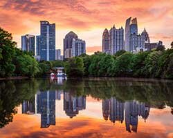 Atlanta Piedmont Park- midtown skyline reflection ©2010, James Duckworth/AtlantaPhotos.com